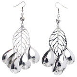 Mi Amore Leaf Dangle-Earrings Silver-Tone