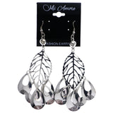 Mi Amore Leaf Dangle-Earrings Silver-Tone