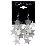 Mi Amore Star Chandelier-Earrings Silver-Tone