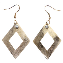 Mi Amore Textured Dangle-Earrings Gold-Tone