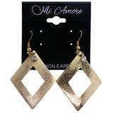 Mi Amore Textured Dangle-Earrings Gold-Tone