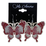 Mi Amore Butterfly Dangle-Earrings Red/White