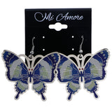 Mi Amore Butterfly Dangle-Earrings Blue/White