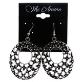 Mi Amore Antiqued Flower Dangle-Earrings Silver-Tone