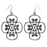 Mi Amore Antiqued Dangle-Earrings Silver-Tone