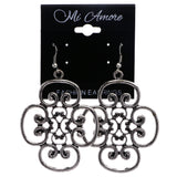 Mi Amore Antiqued Dangle-Earrings Silver-Tone