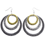 Mi Amore Textured Dangle-Earrings Silver-Tone/Gold-Tone