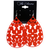 Mi Amore Neon Flower Dangle-Earrings Orange