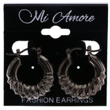 Mi Amore Hoop-Earrings Dark-Silver