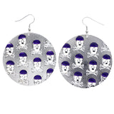 Mi Amore Skull and Crossbone Dangle-Earrings Silver-Tone/Blue