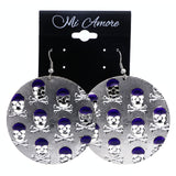 Mi Amore Skull and Crossbone Dangle-Earrings Silver-Tone/Blue