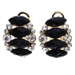 Mi Amore Post-Earrings Black/Silver-Tone