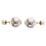 Mi Amore Post-Earrings White/Gold-Tone