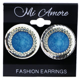 Mi Amore Post-Earrings Blue/Silver-Tone