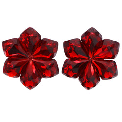 Mi Amore Flower Post-Earrings Red