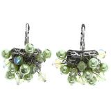 Mi Amore AB Finish Dangle-Earrings Green/Silver-Tone