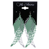Mi Amore Angel Wings Dangle-Earrings Green/White