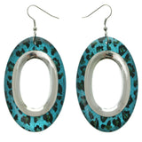 Silver-Tone & Multi-Colored Plastic Hoop-Earrings