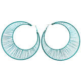 Mi Amore Wire Wrap Hoop-Earrings Blue