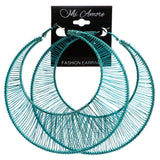 Mi Amore Wire Wrap Hoop-Earrings Blue