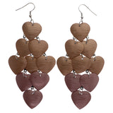Mi Amore Heart Chandelier-Earrings Bronze-Tone
