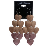Mi Amore Heart Chandelier-Earrings Bronze-Tone
