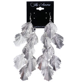 Mi Amore Leaf Chandelier-Earrings Silver-Tone