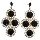 Mi Amore Drop-Dangle-Earrings Black/Gold-Tone