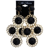 Mi Amore Drop-Dangle-Earrings Black/Gold-Tone