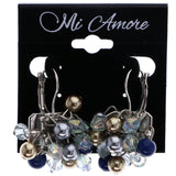 Mi Amore AB Finish Dangle-Earrings Blue/Silver-Tone
