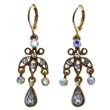 Mi Amore AB Finish Antiqued Dangle-Earrings Gold-Tone & Silver-Tone