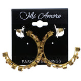 Mi Amore Flower Antiqued Dangle-Earrings Gold-Tone & Brown