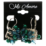 Mi Amore Dangle-Earrings Green/Silver-Tone