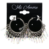 Mi Amore AB Finish Hoop-Earrings Silver-Tone/Clear