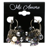Mi Amore AB Finish Dangle-Earrings Silver-Tone/White