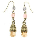 Mi Amore AB Finish Dangle-Earrings Gold-Tone/Pink