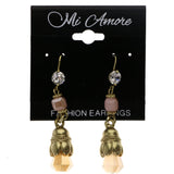 Mi Amore AB Finish Dangle-Earrings Gold-Tone/Pink