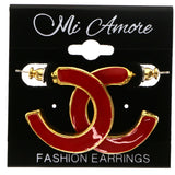 Mi Amore Dangle-Earrings Red/Gold-Tone