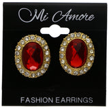 Mi Amore Post-Earrings Red/Gold-Tone