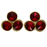 Mi Amore Post-Earrings Red/Gold-Tone