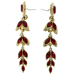 Mi Amore Drop-Dangle-Earrings Red/Gold-Tone