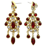 Mi Amore Drop-Dangle-Earrings Red/Gold-Tone