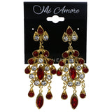 Mi Amore Drop-Dangle-Earrings Red/Gold-Tone