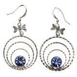 Mi Amore Bow Dangle-Earrings Silver-Tone/Blue