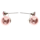 Mi Amore Post-Earrings Pink/Silver-Tone