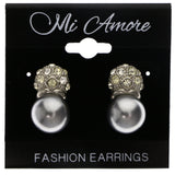 Mi Amore Post-Earrings Silver-Tone/Gray