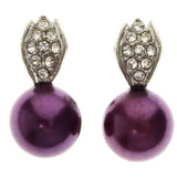 Mi Amore Post-Earrings Purple/Silver-Tone