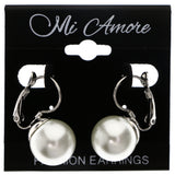 Mi Amore Dangle-Earrings White/Silver-Tone