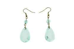Gold-Tone Dangle-Earrings With Blue Crystal Accents