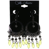 Mi Amore Dangle-Earrings Dark-Silver/Green